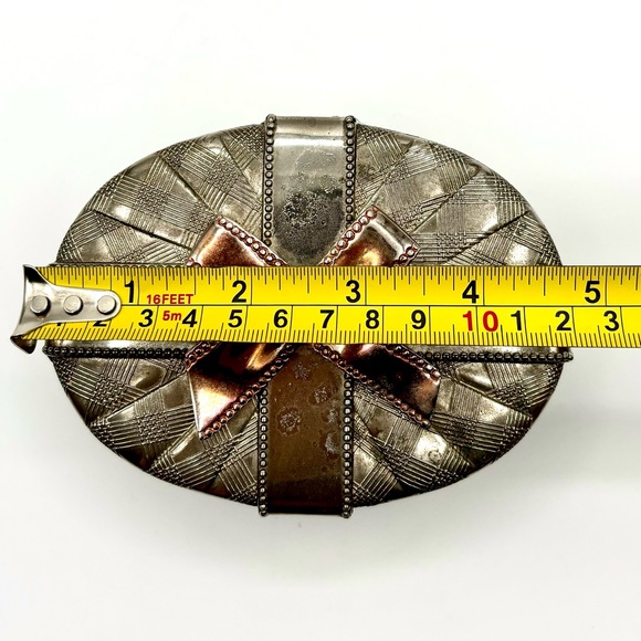 Vintage Godinger Oval Metal Gift / Trinket / Jewelry Box With Removable Lid - Picture 8 of 9